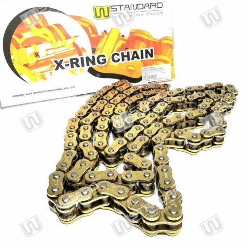 W-Standard Gold X-Ring Chain W/Rivet 525HVX 120L