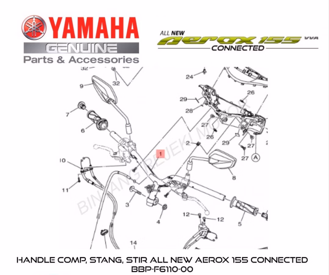 Yamaha Handle Comp. Aerox 155 ( BBP-F6110-00 )