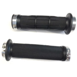 Accel Rubber Grips with Lock (133 mm) - Silver