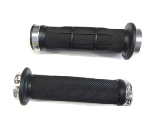Accel Rubber Grips with Lock (133 mm) - Silver