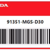Honda Rear Wheel O-Ring (55x2) (91351-MGS-D30)