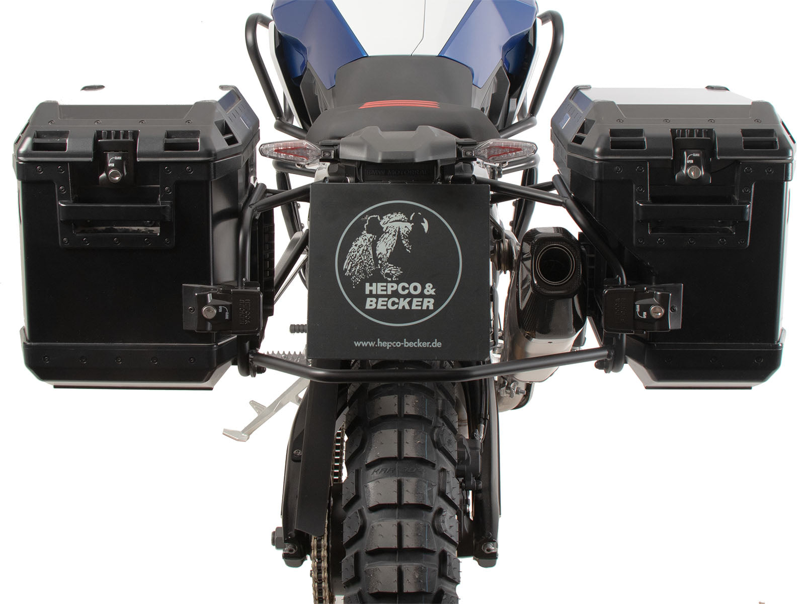 BMW F 900 GS (2024-): Stainless Steel Sidecarrier with XPLORER Cutout Boxes