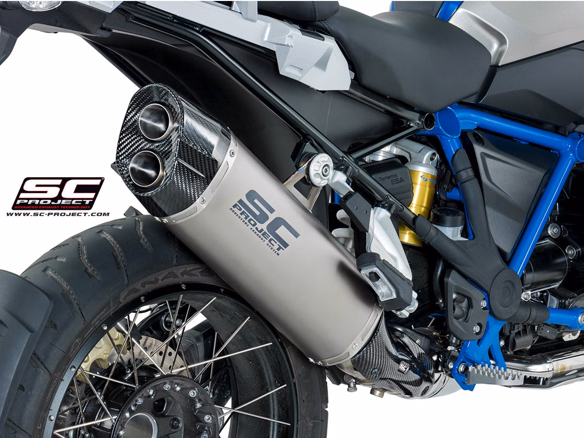 BMW R 1250 GS, Adventure Titanium Slip-On Exhaust.