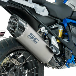 BMW R 1200 GS (2017-2019), Adventure Titanium Slip-On Exhaust with Carbon Fibre Endcap.