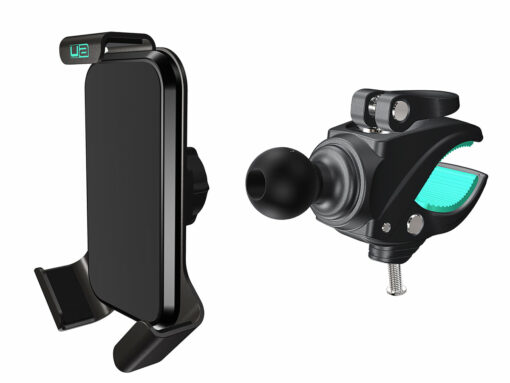 Motorcycle Phone Holder With Gripper Mount, Grip & Go