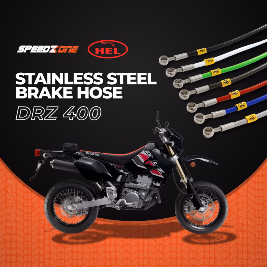 Hel Stainless Steel Braided Brake Lines - DRZ 400 ( HBK7738 )