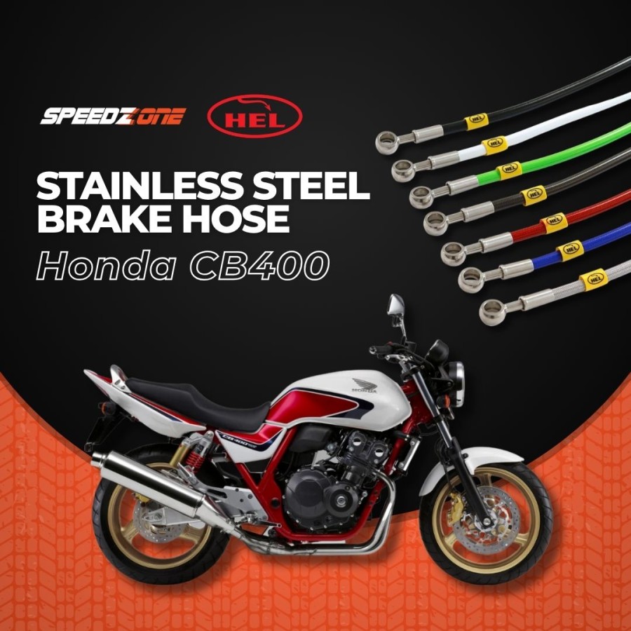 Hel Stainless Steel Braided Brake Lines - Honda CB400