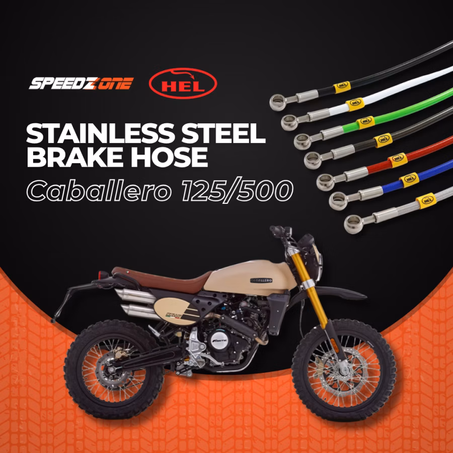Hel Stainless Steel Braided Brake Lines - Caballero 125/500