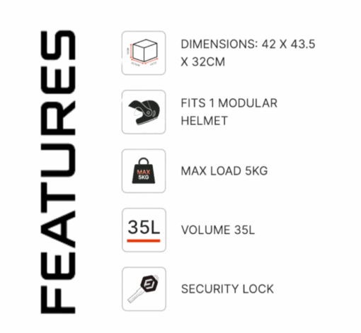 Furchtlos Shield Basic Plastic Top Case - 35L